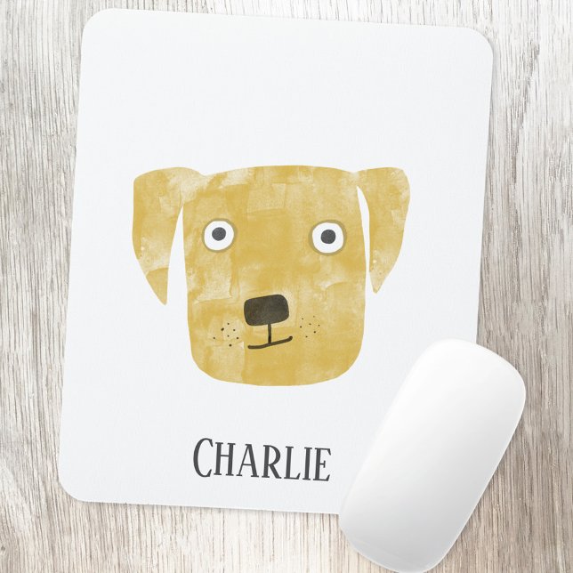 Golden Labrador Retriever Dog Mouse Pad (Golden Labrador Retriever Dog personalized name art mousemat)