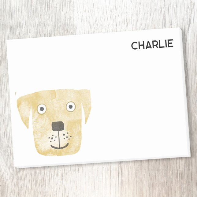 Golden Labrador Retriever Dog Personalised Post-it Notes (Golden Labrador Retriever Dog personalized name post it notes)