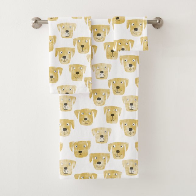 Golden Labrador Retriever Dogs Bath Towel Set (Insitu)