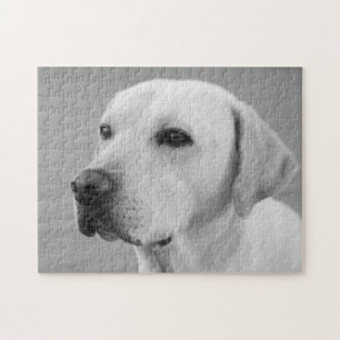 Golden Labrador Retriever Photograph   BW Jigsaw Puzzle