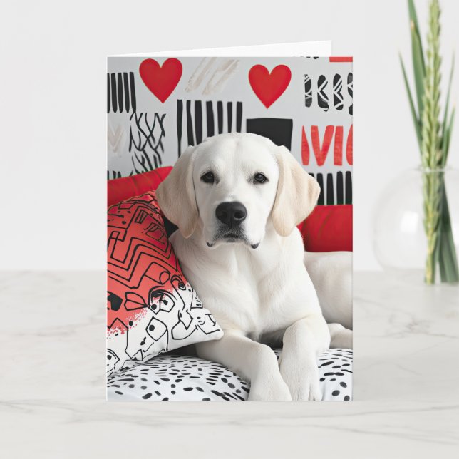 Golden Labrador Valentine Card (Front)
