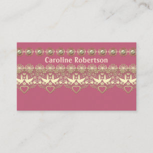 Golden lace , elegant , shiny business card