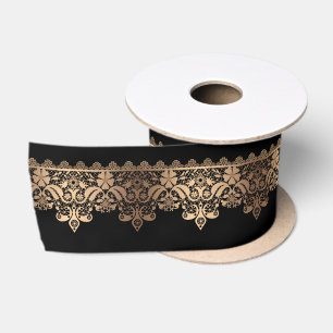 Golden lace romantic decor gradient bronze lacy fe satin ribbon