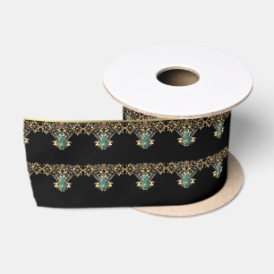 Golden lace romantic decor gradient bronze lacy fe satin ribbon