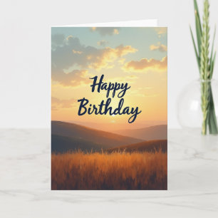 Golden Landscape Birthday Card