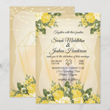 Golden Lantern and Yellow Floral Wedding