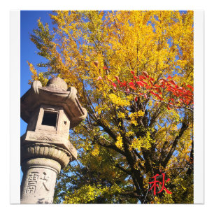 Golden Lantern Ascent: Autumn Harmony Photo Print