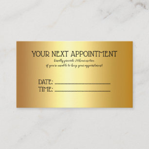 Golden Lashes & Brow Beauty Salon Appointment Card