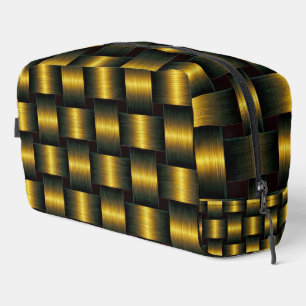 Golden Lattice Black and Gold Dopp Kit