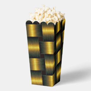 Golden Lattice Black and Gold Popcorn Box