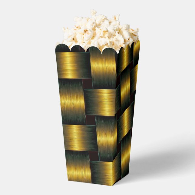 Golden Lattice Black and Gold Popcorn Box (Popped)
