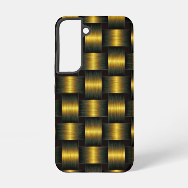 Golden Lattice Black Gold Samsung Galaxy S22 Case (Back)