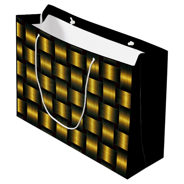 Golden Lattice Gift Bag (Front Angled)