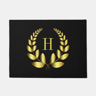 Golden Laurel Wreath Doormat