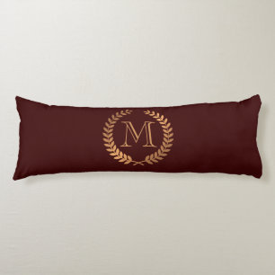 Golden Laurel Wreath Monogram Body Cushion