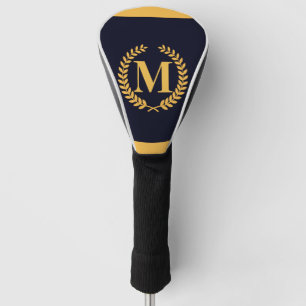 Golden Laurel Wreath Monogram Golf Head Cover
