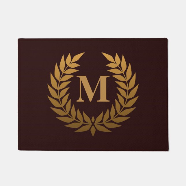 Golden Laurel Wreathe Doormat (Front)