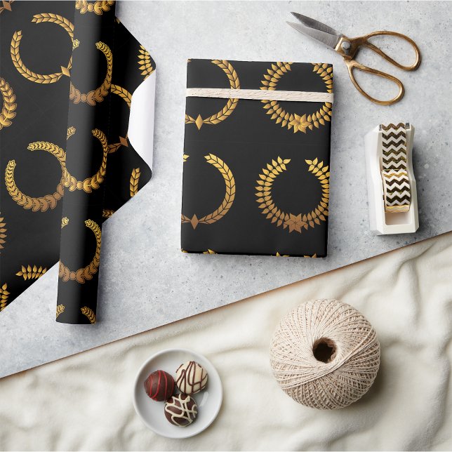 Golden Laurel Wreaths Wrapping Paper (Creator Uploaded)