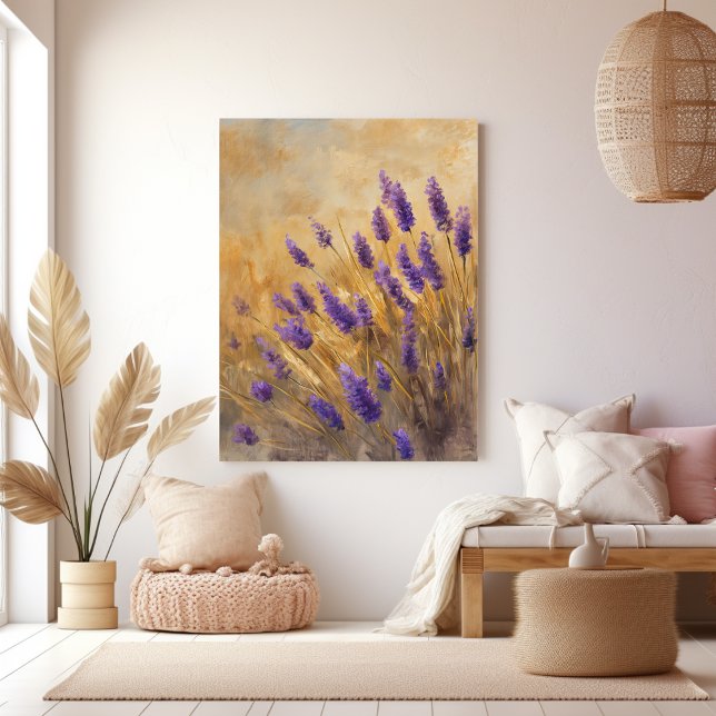 Golden Lavender Field Wall Art Print (Creator Uploaded)