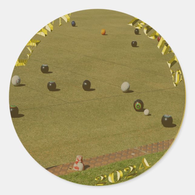 Golden Lawn Bowls 2024 Coin,  Classic Round Sticker (Front)