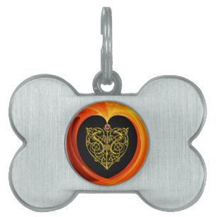 GOLDEN LEAF, black orange yellow Pet Tag