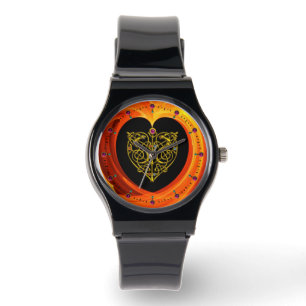 GOLDEN LEAF, black orange yellow Watch
