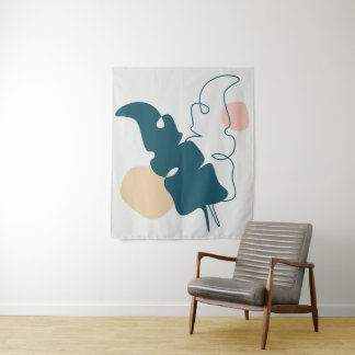 Golden leaf design tapestry