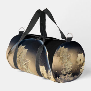 Golden Leaf Filled Bubble in Snow Duffle Bag
