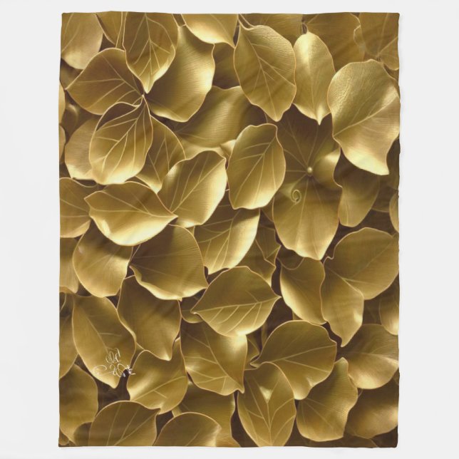 Golden Leaf  Fleece Blanket (Front)