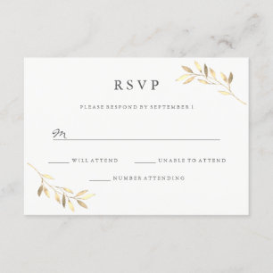 Golden Leaf Garden Wedding RSVP Card