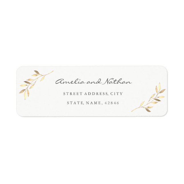 Golden Leaf Return Address Label (Front)