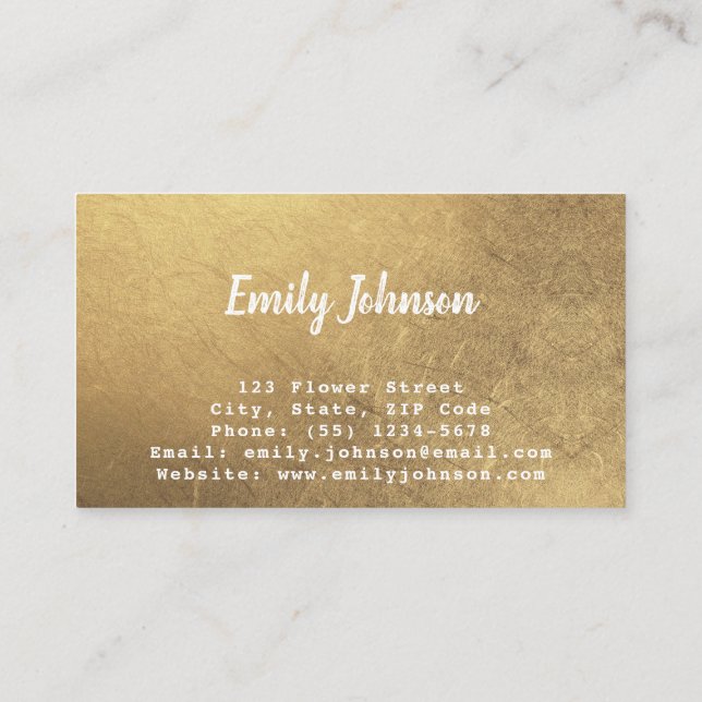 Golden Leaf Style Solutions Business Card (Back)