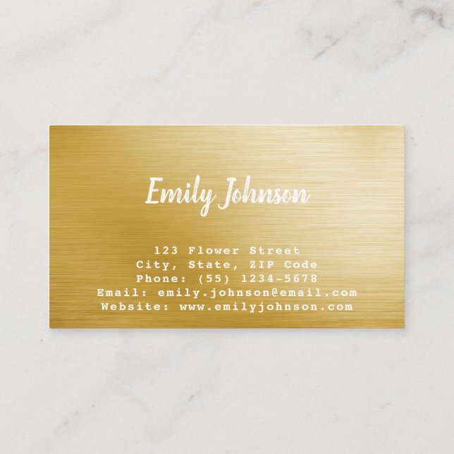 Golden Leaf Style Solutions Business Card (Back)