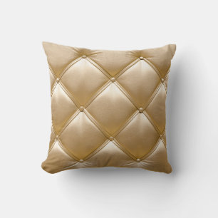 Golden Leather Upholstery Closeup Cushion