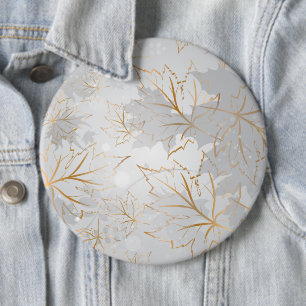 Golden Leaves 3 6 Cm Round Badge
