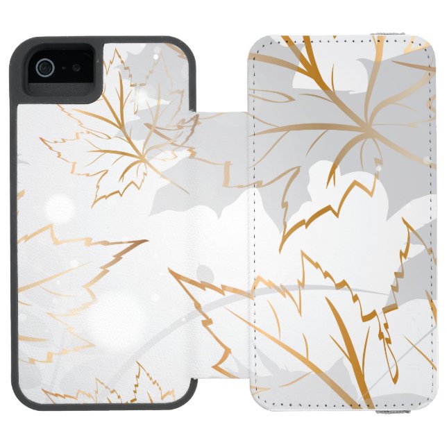 Golden Leaves 3 Incipio iPhone Wallet Case (Folio Open)