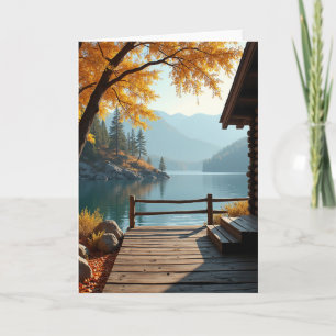 Golden Leaves Birthday Card