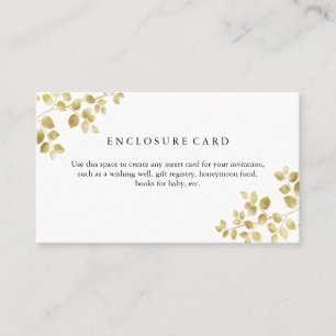 Golden Leaves Branch Elegant Enclosure Card