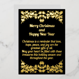 Golden Leaves Christmas Foil Card