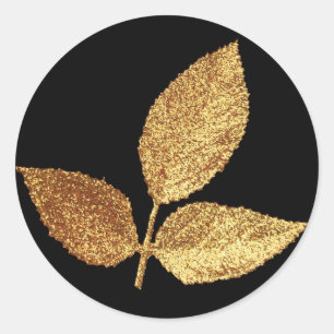 Golden Leaves Classic Round Sticker