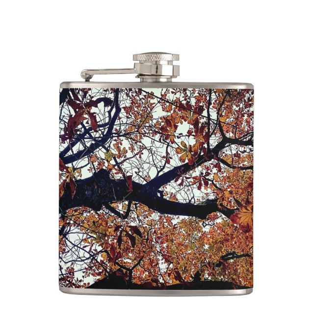 Golden leaves hip flask (Front)