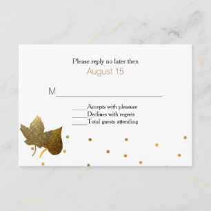 Golden Leaves Wedding Response Card