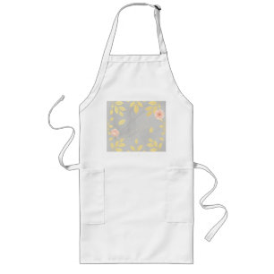Golden Leaves with Blush Floral Art Deco Long Apron