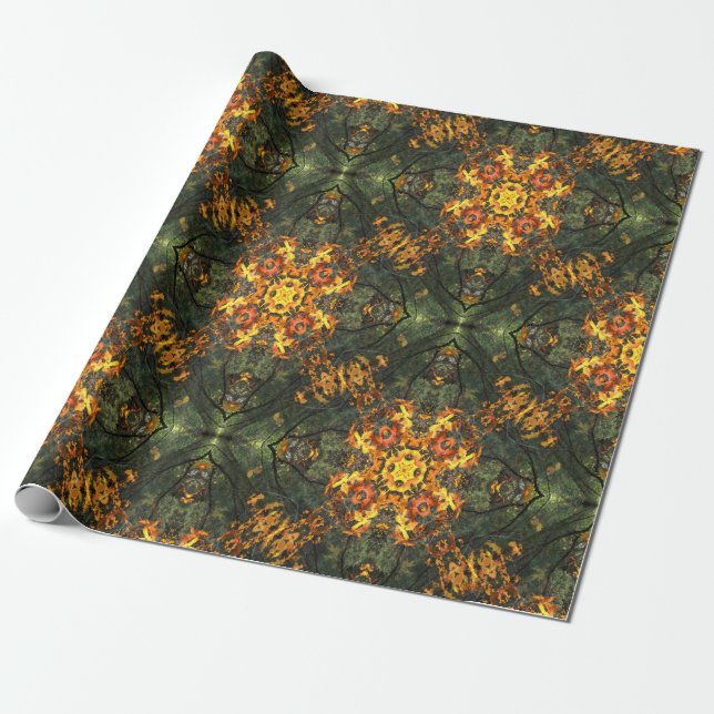 Golden Leaves... Wrapping Paper (Unrolled)