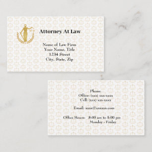 Golden Legal Symbols Lawyer Business Cards