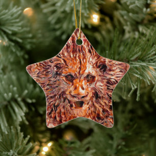 Golden Leo Ceramic Ornament