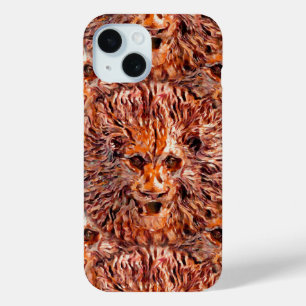 Golden Leo Pattern iPhone 15 Case