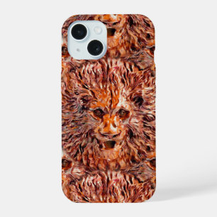 Golden Leo Pattern iPhone 15 Case