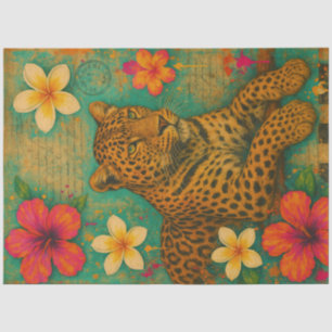 Golden Leopard Gaze” Decoupage Paper – Tropical