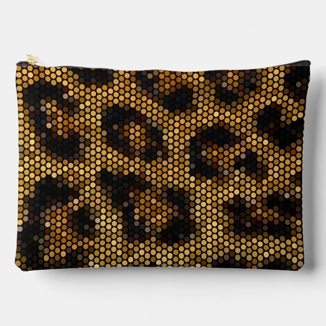 Golden Leopard Pattern Accessory Pouch (Front)